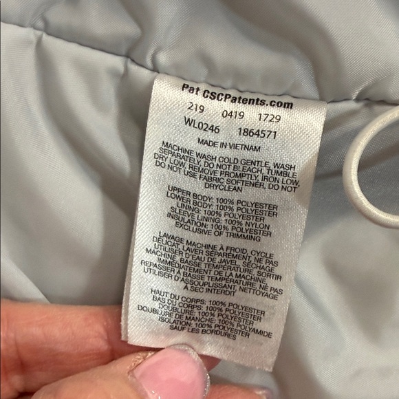 COLUMBIA Women's Tipton Peak Hooded Insulated Jacket White Gray OMNI TECH - Picture 7 of 12